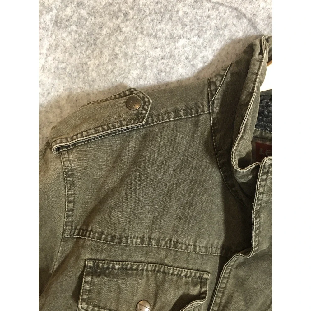 Vintage Levi's Jacket Large Green Cotton Sherpa Lined Utility Cargo Military